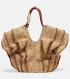 Zimmermann Goldentime Small raffia shoulder bag