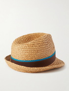 PAUL SMITH - Webbing-Trimmed Straw Trilby Hat - Neutrals