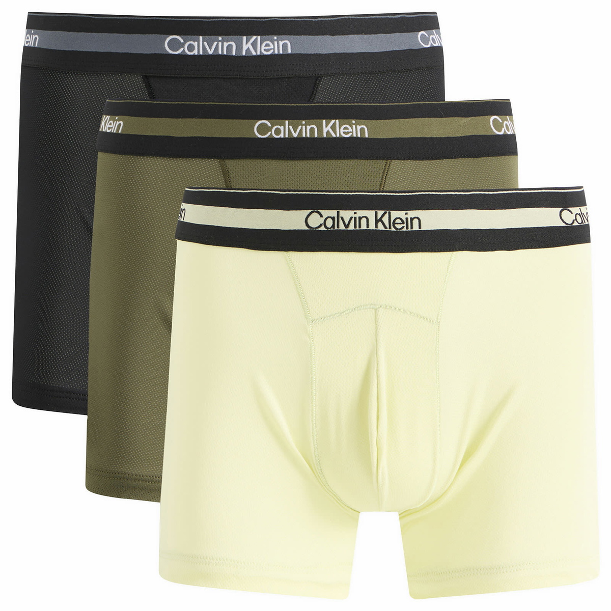 Calvin Klein Men's Icon Active Mesh Trunk - 3 Pack in Black/Olive Night/White Jade