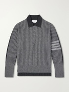 Thom Browne - Knitted Merino Wool Polo Sweater - Gray