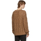 Acne Studios Brown and Burgundy Cable Knit Sweater