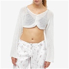 The Open Product Women's Cropped Bolero Cardigan in Ivory