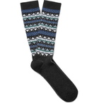 Anonymous Ism - Fair Isle Jacquard-Knit Socks - Men - Blue