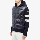 Moncler Men's Stripe Down Knit Jacket in Navy