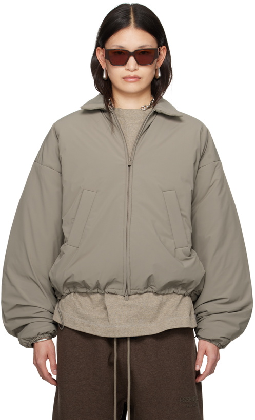 Photo: Fear of God ESSENTIALS Gray Padded Bomber Jacket