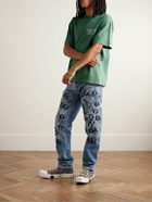 Gallery Dept. - Super G Straight-Leg Logo-Appliquéd Distressed Jeans - Blue