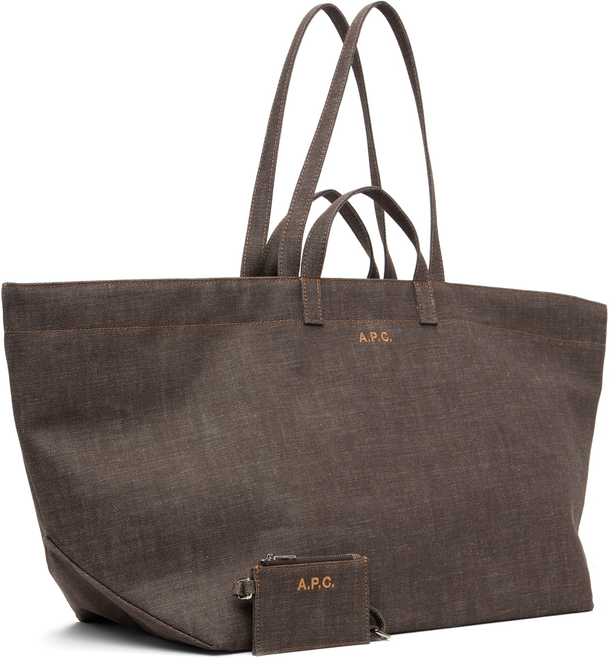 A.P.C. Brown 'Le Drummer' Toile Tote