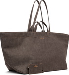 A.P.C. Brown 'Le Drummer' Toile Tote