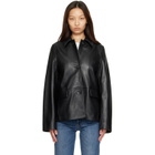 TOTEME Black Grained Leather Jacket