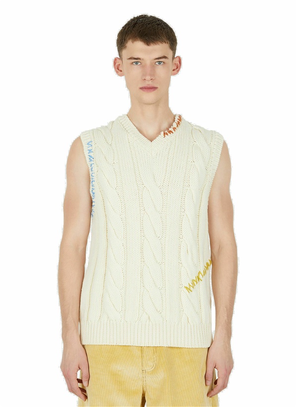 Photo: Cable Knit Sleeveless Sweater in Cream