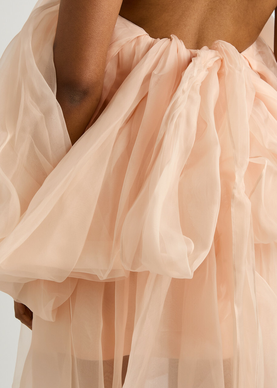 【Zimmermann】Crush ruffled silk organza maxi dress Black Crush embellished ruffled silk-organza gown