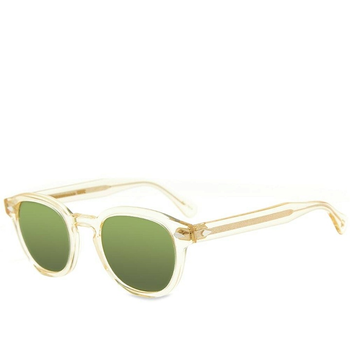Photo: Moscot Lemtosh Sunglasses in Flesh/Caliber Green