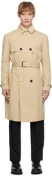 Hugo Beige Double-Breasted Trench Coat