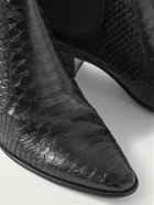 CELINE - Snake-Effect Leather Chelsea Boots - Black