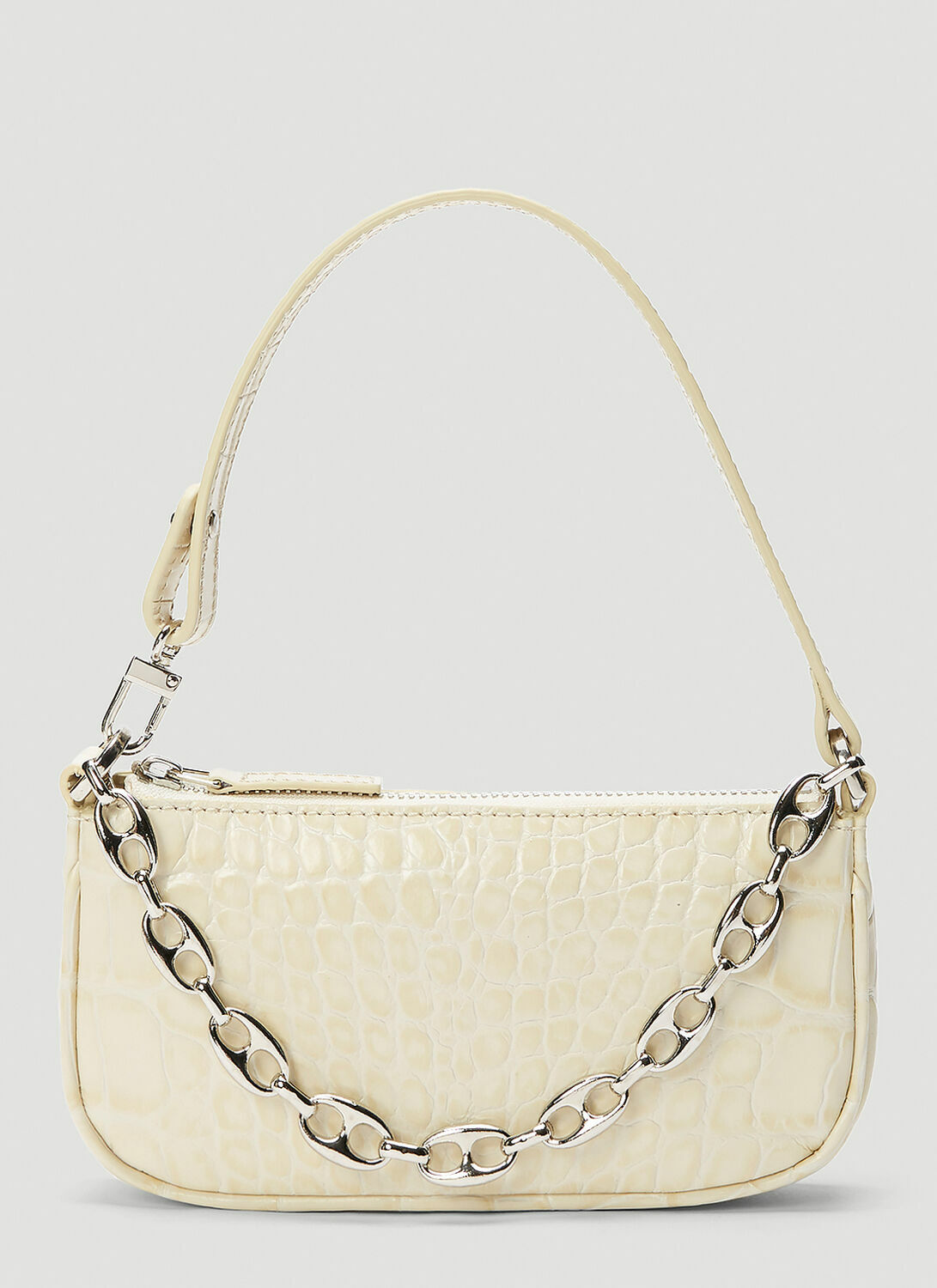 BY FAR Mini Rachel Crocodile Embossed Shoulder Bag