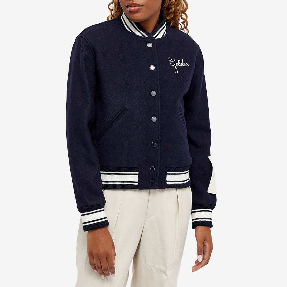 Golden Goose Women's Collar Bomber Jacket in Dark Blue Golden Goose Women's Collar Bomber Jacket in Dark Blue