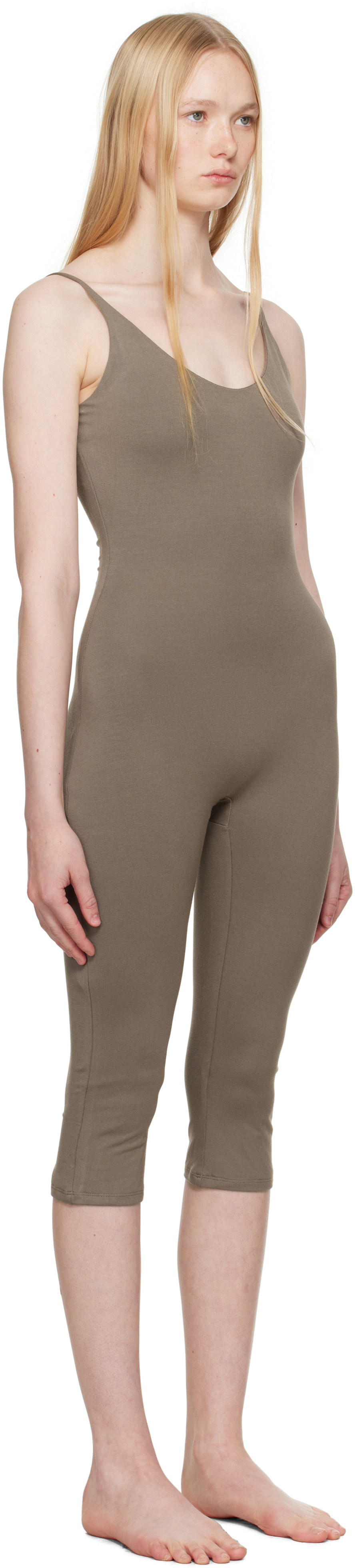 SKIMS Taupe Smooth Layers Capri Catsuit