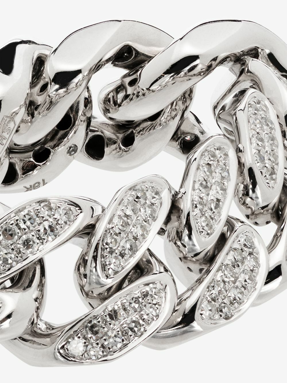 SHAY 18K White Gold Flat Link Diamond Ring