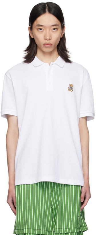Photo: Moschino White Teddy Patch Polo