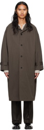 System Brown Balmacaan-Style Coat