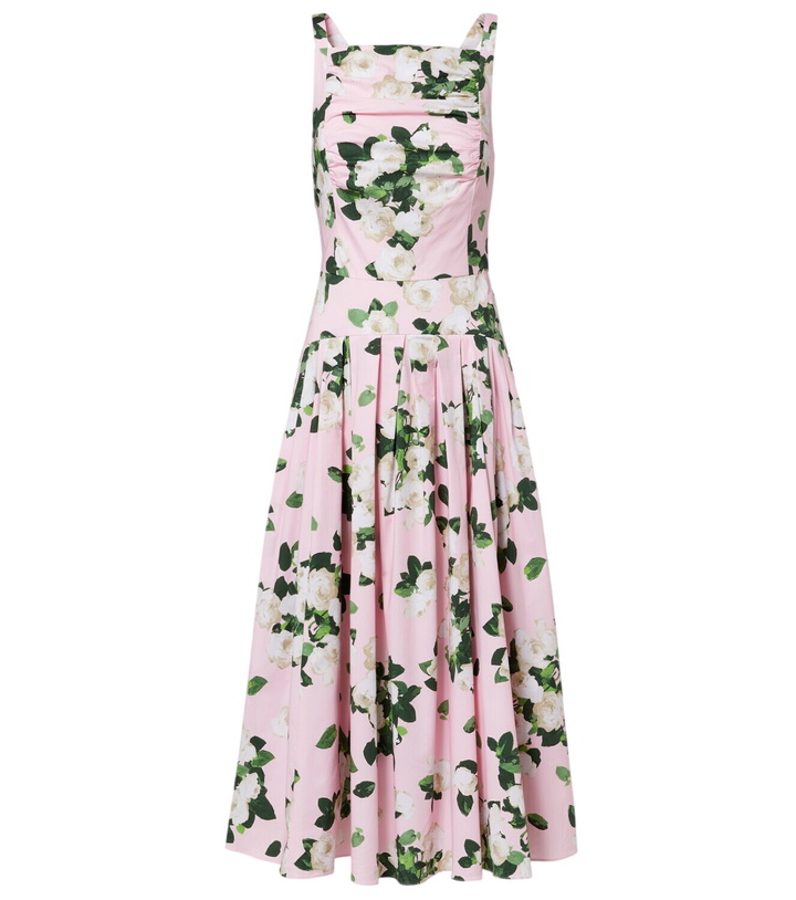 Photo: Carolina Herrera Floral pleated cotton-blend midi dress
