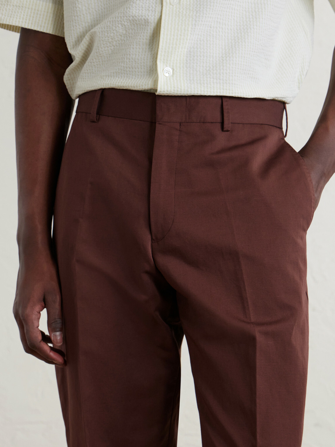 Paul Smith - Straight-Leg Cotton and Linen-Blend Twill Trousers - Brown