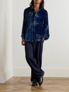 Karu Research - Throwing Fits Printed Silk-Velour Shirt - Blue