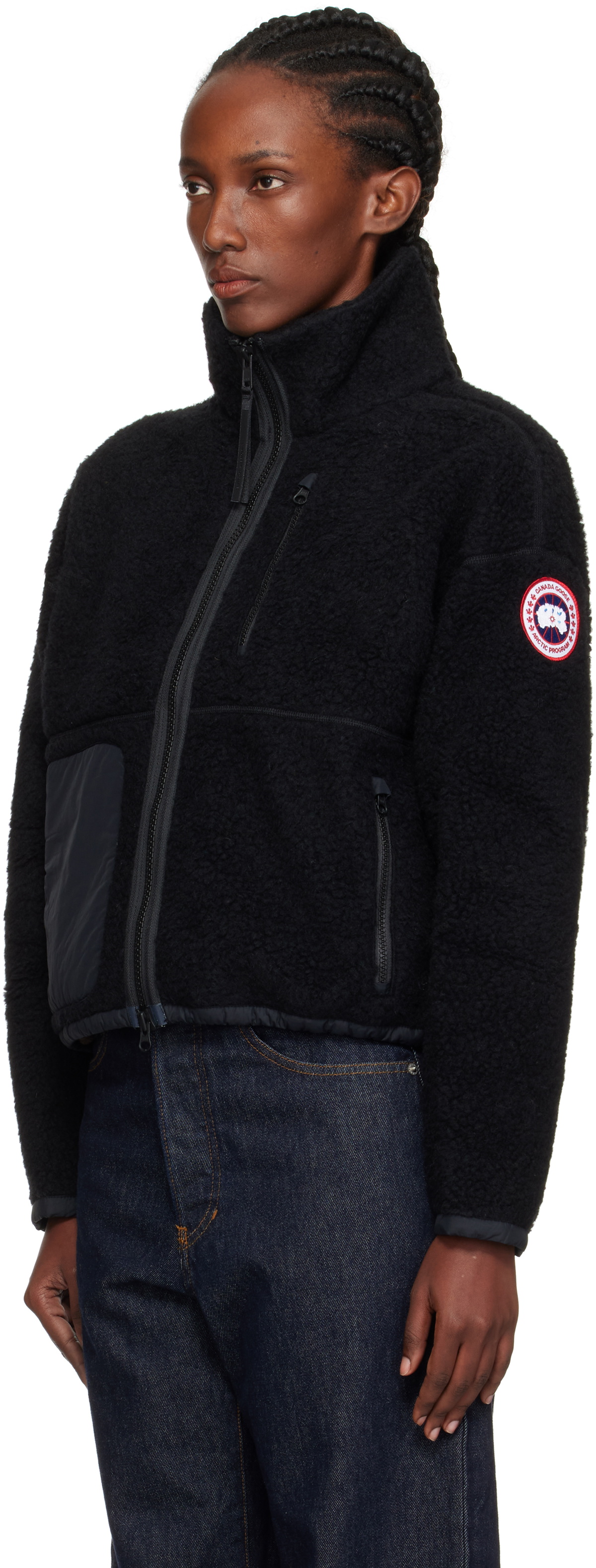 Canada Goose Black Simcoe Zip Up Fleece Sweater