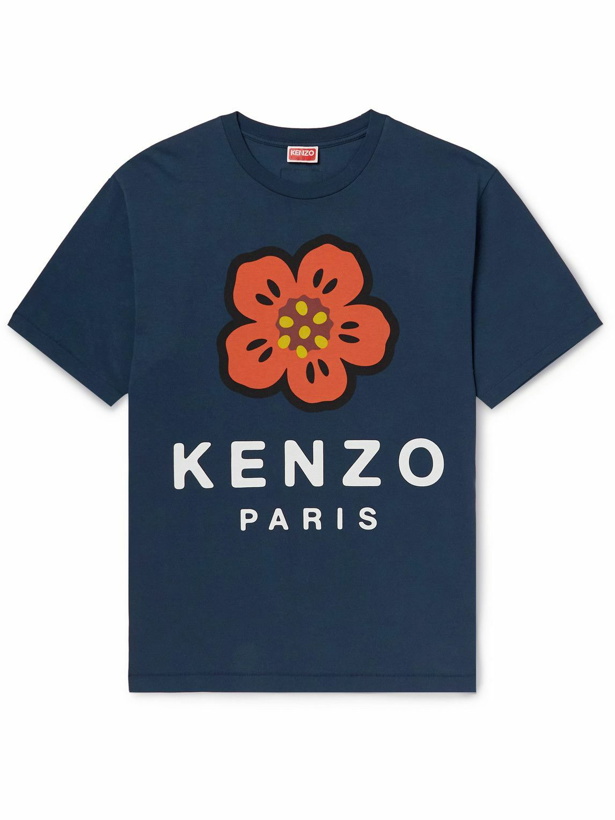 Photo: KENZO - Logo-Print Cotton-Jersey T-Shirt - Blue