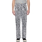 Needles Black and White Jacquard Leopard Track Pants