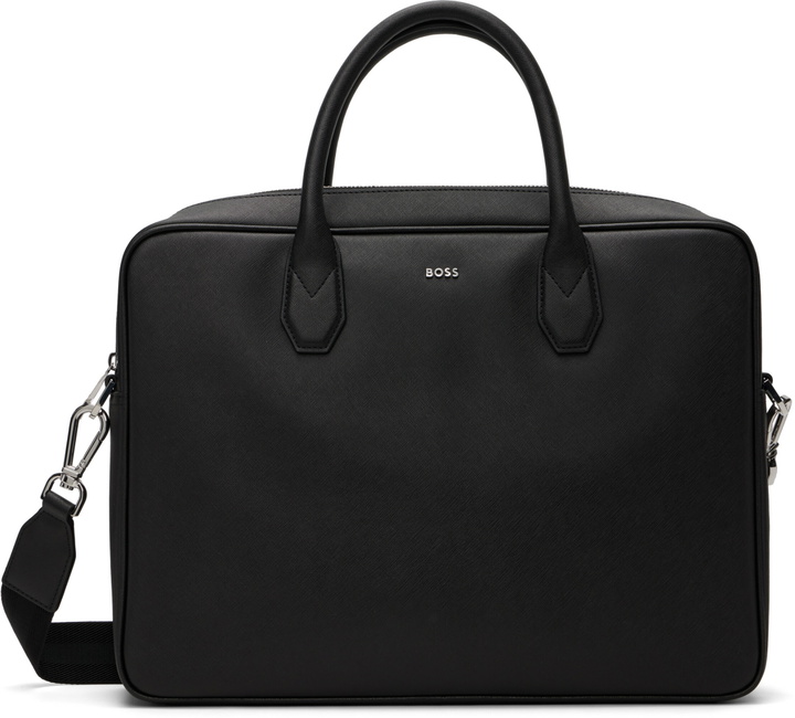 Photo: BOSS Black Logo Lettering Grained Briefcase