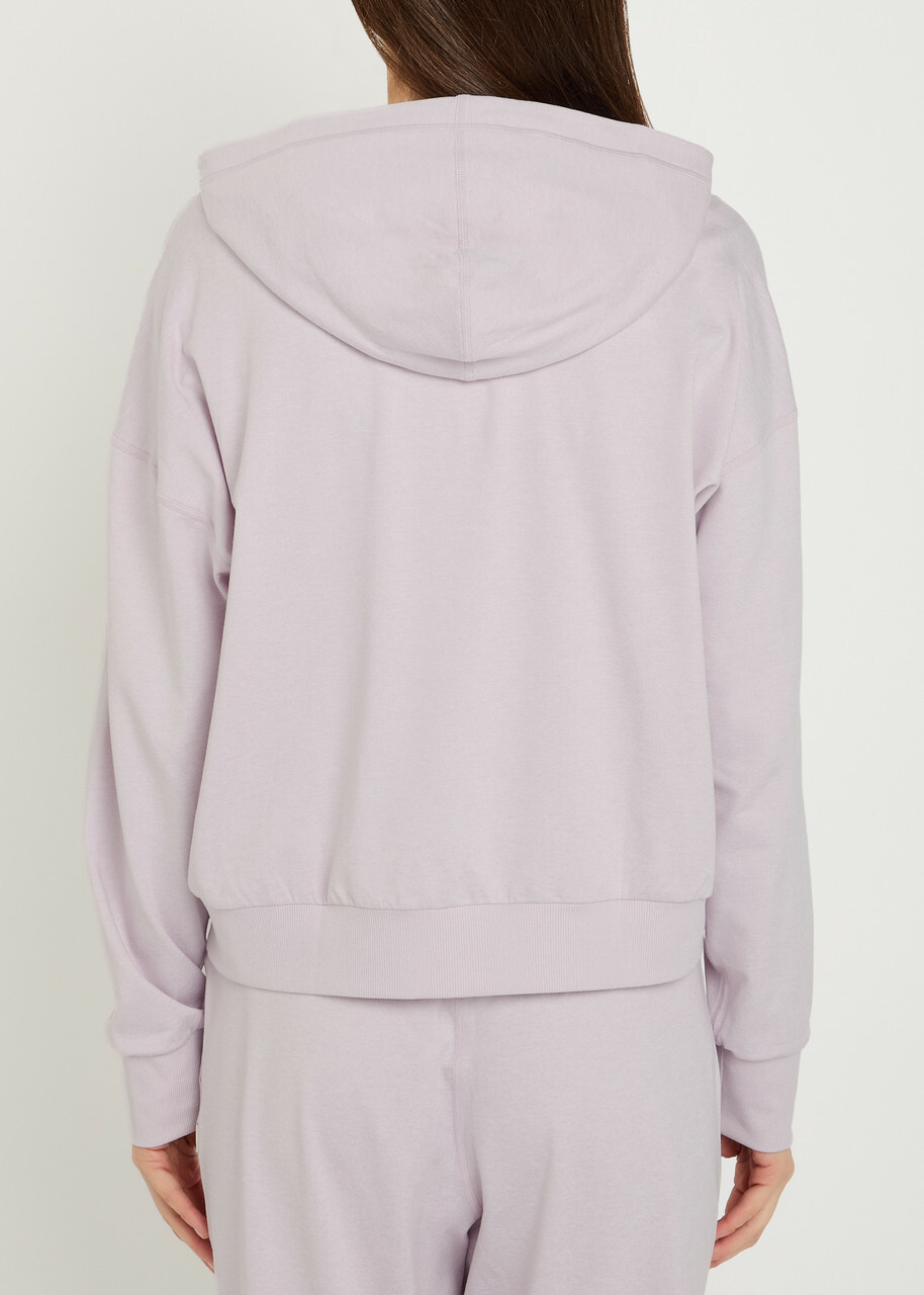 Vuori Halo Modern Hooded Stretch-jersey Sweatshirt Lilac