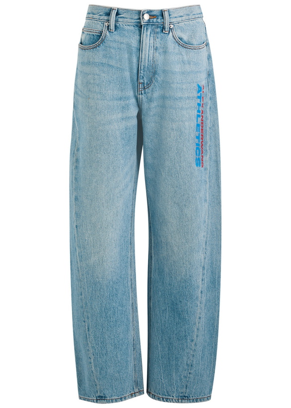 Photo: Alexanderwang.t Logo-print Barrel-leg Jeans Indigo