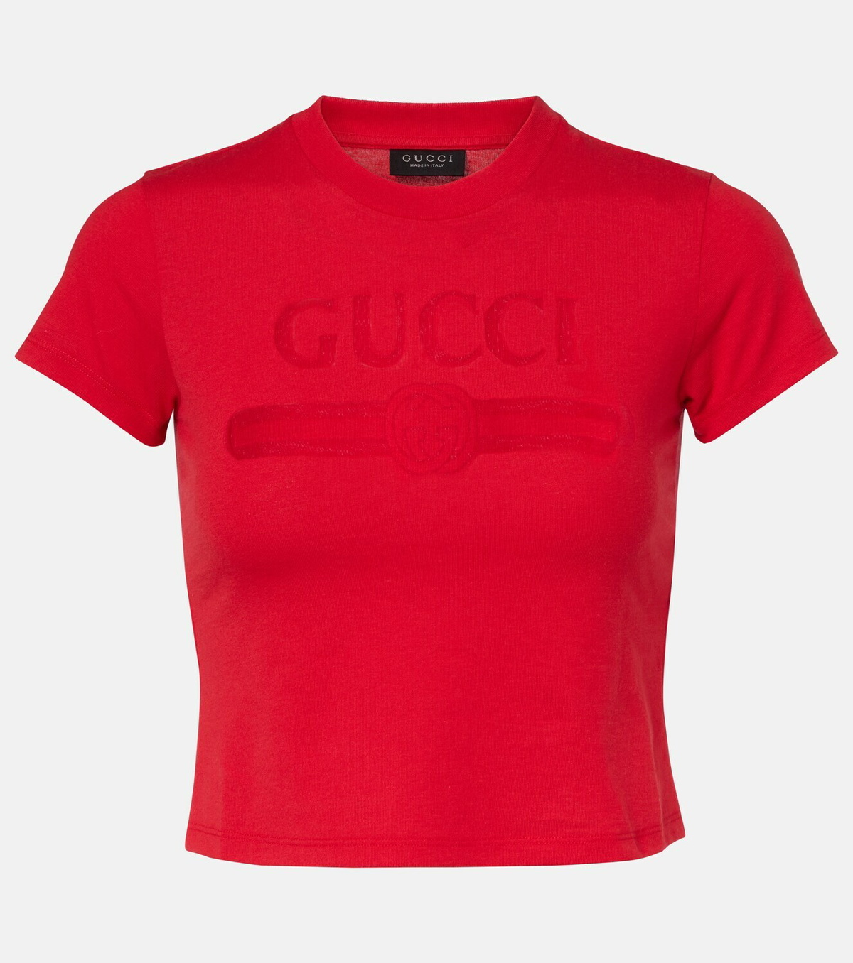 Gucci Logo cropped cotton-blend jersey T-shirt