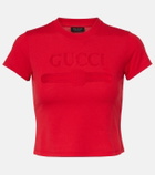 Gucci Logo cropped cotton-blend jersey T-shirt