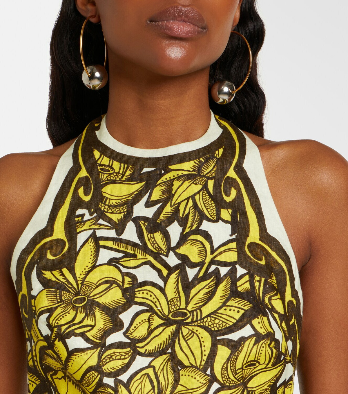 Alémais Mona floral hemp minidress