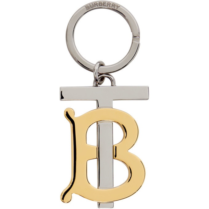 Photo: Burberry Gold and Silver Monogram Keychain
