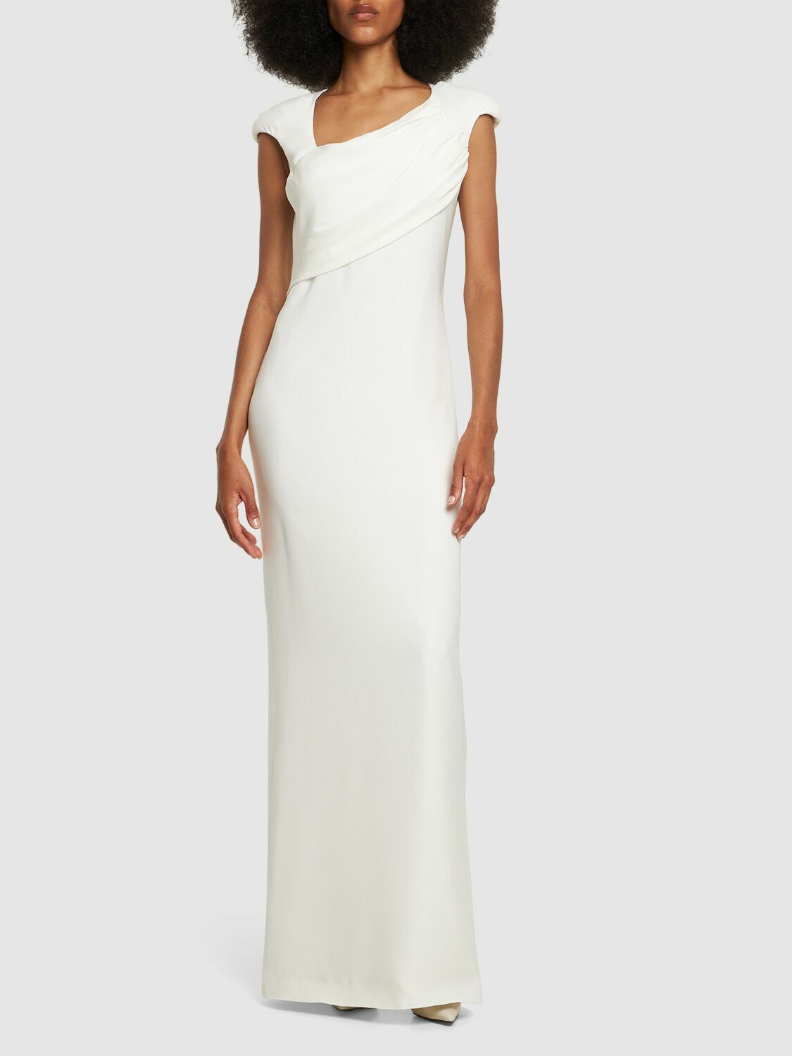 TOM FORD - Double Silk Georgette Draped Long Dress TOM FORD