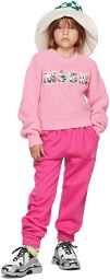 MSGM Kids Kids Pink Floral Logo Sweater