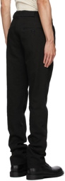 Ann Demeulemeester Black Cotton & Linen Straight-Leg Trousers