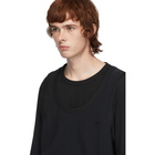 Juun.J Black Double Layer Long Sleeve T-Shirt