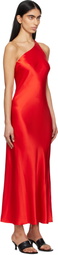 Silk Laundry Red Slope Midi Dress
