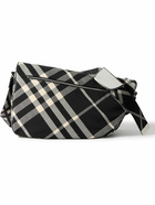 Burberry - Large Shield Checked Jacquard Messenger Bag