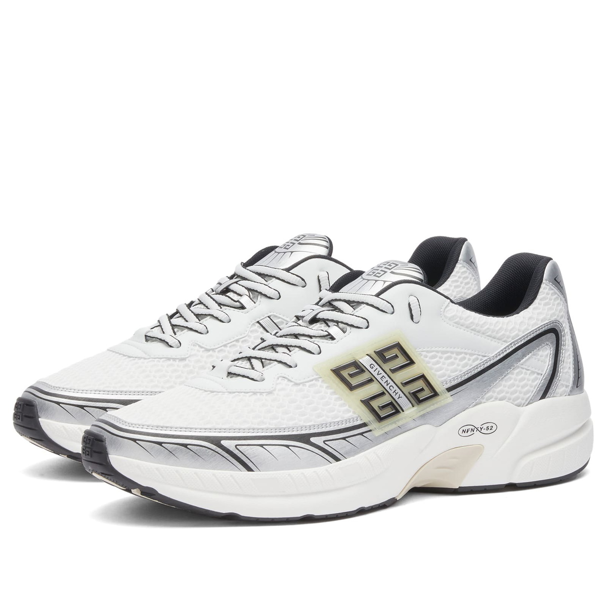 Givenchy Men's NFNTY-52 Runner Sneakers in White/Silvery