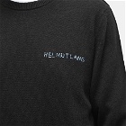 Helmut Lang Men's Hand Stitched Logo Crew Knit in Black