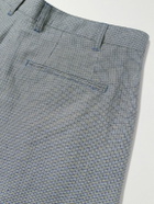 Beams Plus - Straight-Leg Pleated Checked Linen and Cupro-Blend Trousers - Gray