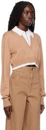 Elleme Beige Zip Collar Sweater