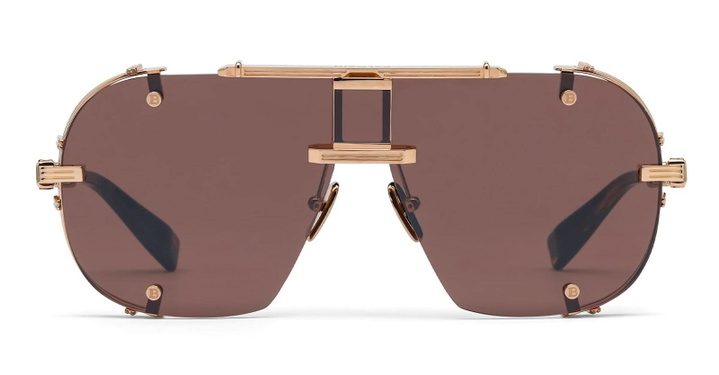 Photo: Balmain Colonel - Rose Gold / Brown Swirl Sunglasses