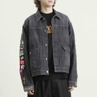 MASTERMIND WORLD Men's Patched Denim Jacket in Black