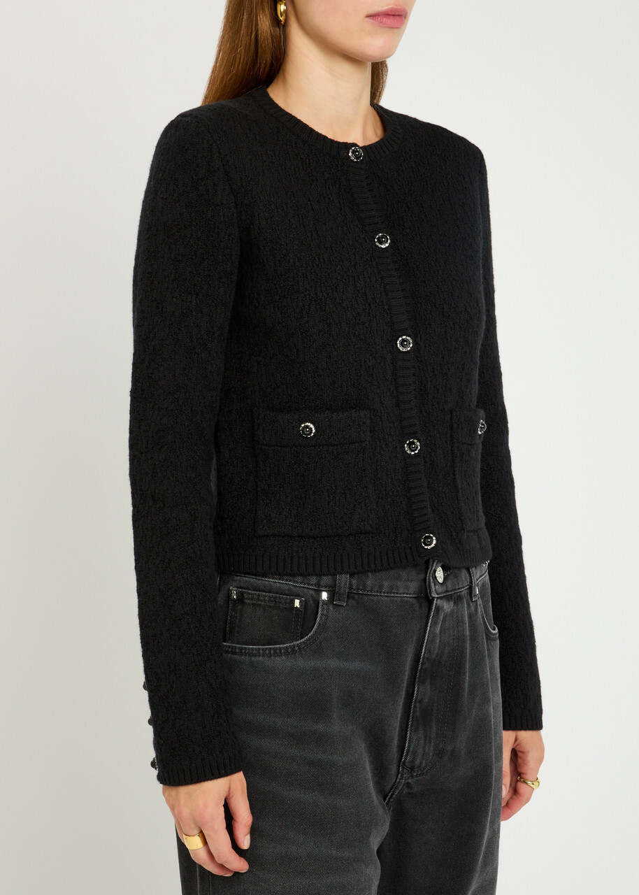 Rabanne Wool and Cashmere-blend Cardigan Black